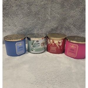 *NWT*BATH & BODY WORKS BUNDLE OF 4 3 WICK CANDLES